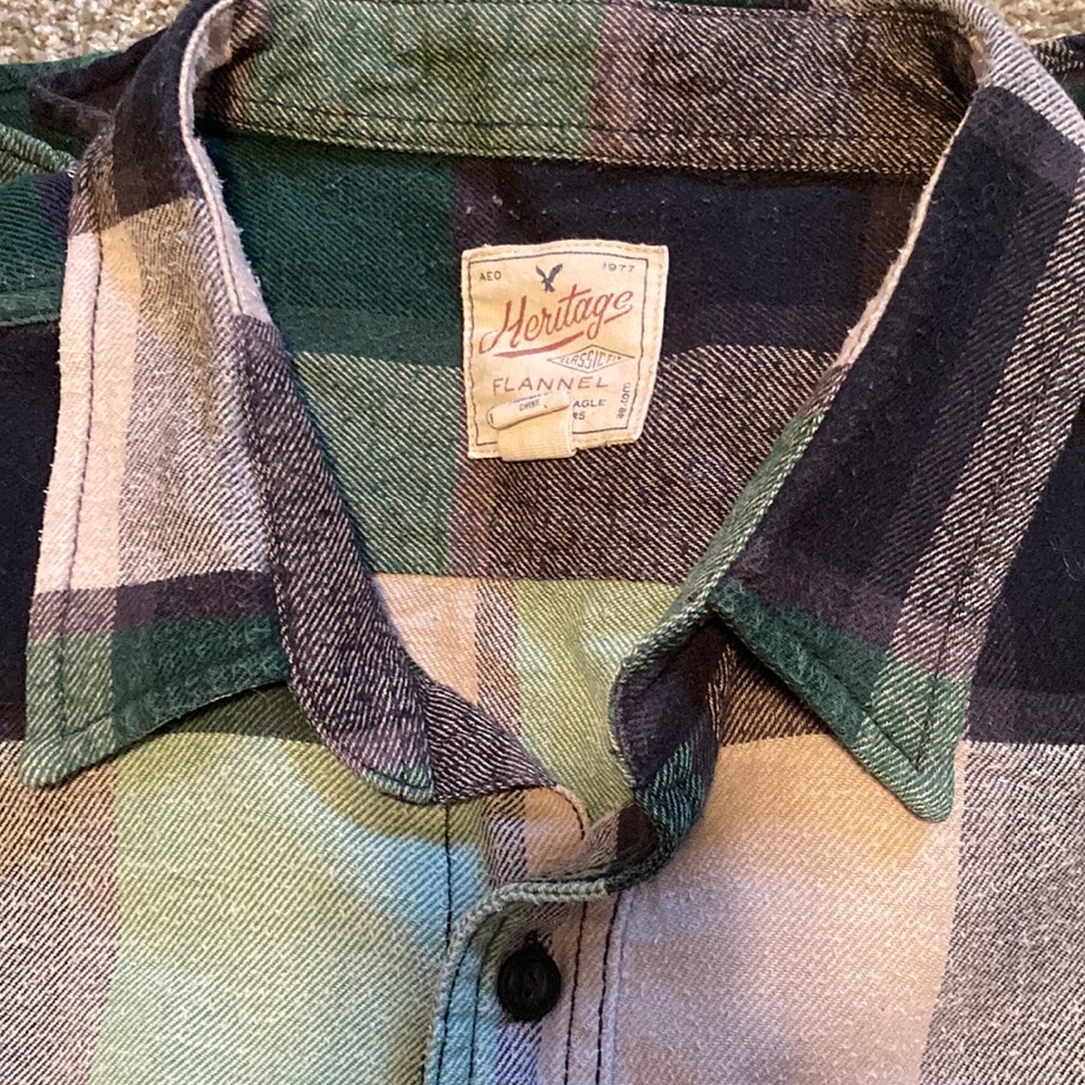 Green and blue flannel from American Eagle 2XL
